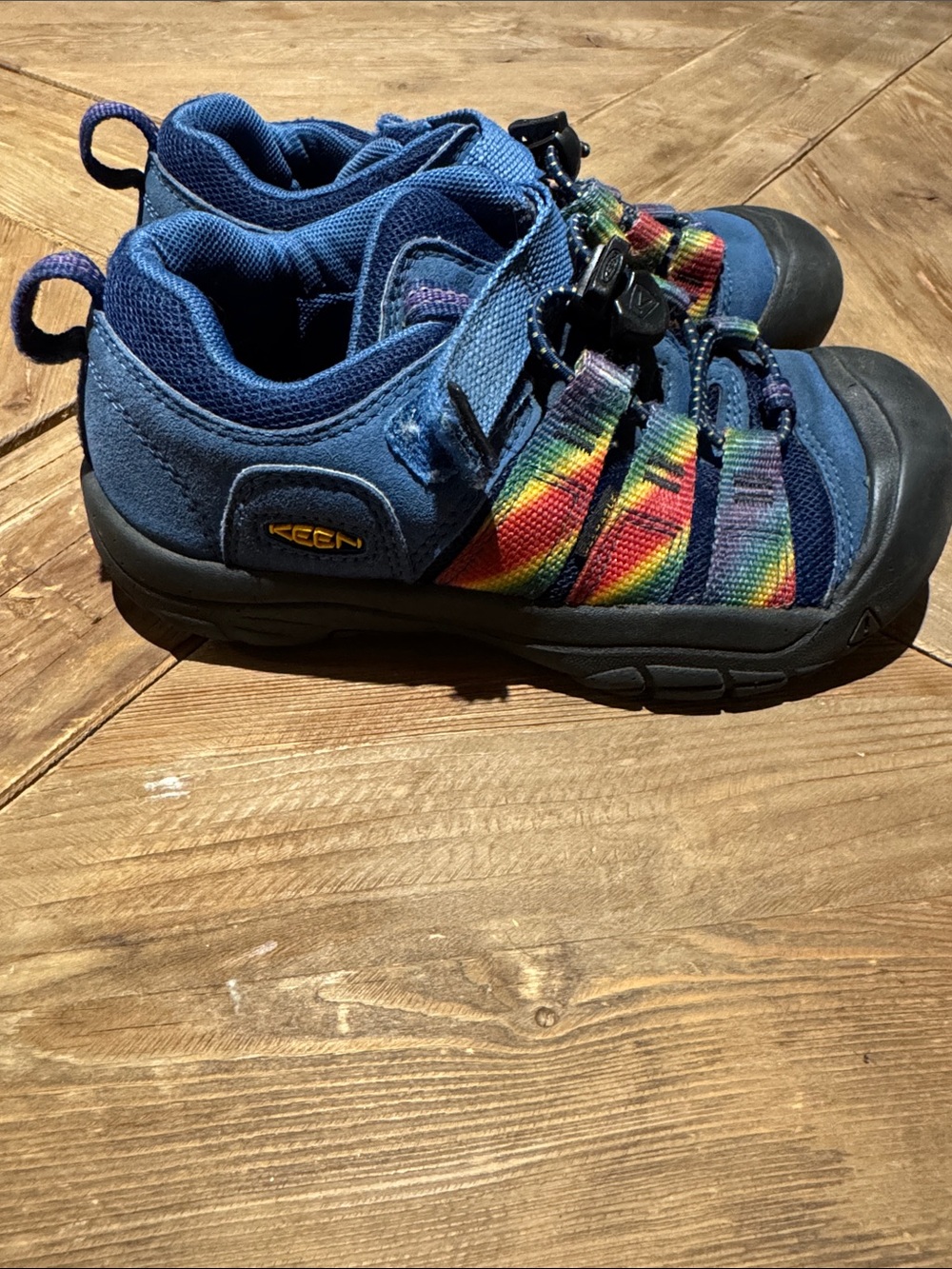 Keen Kids Newport H2 Sandals Blue with Rainbow Straps Size 1